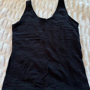 SPANX Cotton Comfort Shaping Tank Black XL Built-In Support Smoothing Top